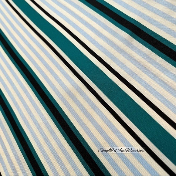 J.Crew teal/blue silk striped infinity scarf *shop@iamwarrior - Picture 4 of 12